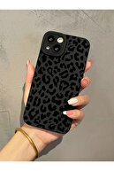 iPhone 13-14 سازگار با مات سیاه پلنگ الگوی الگوی بر روی دوربین نرم مقاوم در برابر پوشش محافظت شده-thumb