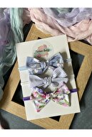 Blue Flower, Striped, Pink Purple Flower