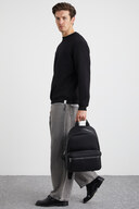 پیراهن مشکی با بافت گرم مردانه آدامز از پنبه ارگانیک با تناسب معمولی با داخل پشمی-thumb