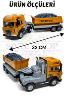 KLX800-246 Friction Lighted Musical 1:24 Trailer Trailer Dump Truck-thumb