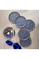 سرویس کیک موزاییکی سرویس 6 تکه-سرمه ای-thumb