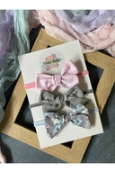 Pink Striped, Grey, Grey Flowered