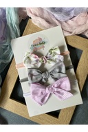 Pink Flower, Grey Snowflake,Striped