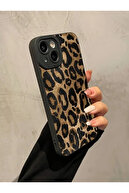 iPhone 13-14 سازگار با مات لئوپارد زرد الگوی بر روی پوشش دوربین نرم مقاوم در برابر پوشش محافظت شده-thumb