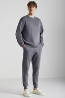 سویشرت خاکستری تناسب معمولی از پنبه ارگانیک گرم بافتنی مردانه آدامز با داخل پشمی-thumb