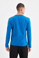 TRENDYOL MAN Mavi Erkek Regular Fit Uzun Kollu Bisiklet Yaka T-Shirt TMNAW22TS0107