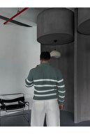 ژاکت بافتنی یقه نیمه زیپ دار مردانه-thumb