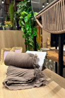 پرتاب مبل مسلین قهوه ای شیری / پتو تلویزیون (100 × 200 سانتی متر)-thumb