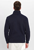 Unisex Relach Fit Cut Cut Cutton LaCıivert با نیمی از Ziphone با دعاوی فلپر انجام شده توسط پیراهن گردن قرمز-thumb