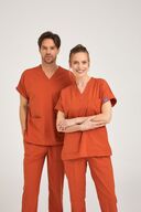 اسکراب کت و شلوار جراحی یکنواخت لایکرای آجری یونیفرم جراحی بالا و پایین-thumb