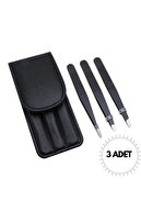 ست حرفه ای 3 عدد موچین با کیف چرمی-thumb