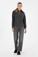 پلیور زنانه آنتراسیت ملانژ زیپ دار 50297086-VR081-thumb