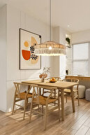 لوستر منگوله ای مخروطی روستیک بوهمی حصیری و مکرامه-thumb