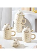 فنجان سرامیکی شکل گربه با پوشش-thumb