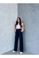 شلوار ورزشی 2 تکه زنانه گشاد و گشاد فصلی آبی خاکستری-thumb