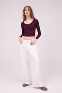 Addax Yakası Düğmeli Uzun Kollu Modal Bluz B13866 -İ8 - Fiyatı