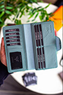 مارتا چرم Unisex Mint Green Portfolio Wallet-thumb