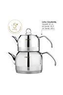 Lotus Midi سایز متوسط ​​فولاد ضد زنگ 1.0-1.9 Lt. ست قوری-thumb