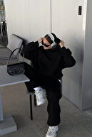 روبان زمستانی کادو سال نو شلوار گرمکن دو جیب راحت سایز پلاس گشاد مشکی-thumb