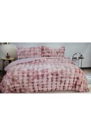 İpekçe Home BUBBLE SOFT TAVŞAN TÜYÜ ÇİFT KİŞİLİK YATAK ÖRTÜSÜ PUDRA - 1