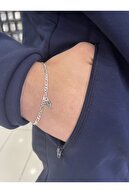 925 STERLING SILVER PLAYS LETTER دستبند Figaro-thumb