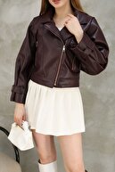 لباس بانوان فصل جدید ژاکت چرمی آستین بالون-thumb