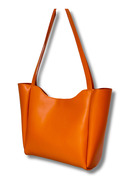 کیف دستی و سرشانه نارنجی زنانه با زیپ و بسته شدن محکم-thumb