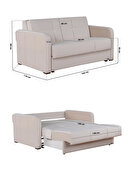 مبل آدونیس با تخت دونفره و جعبه ذخیره سازی 140 کرم-thumb