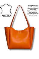 کیف دستی و سرشانه نارنجی زنانه با زیپ و بسته شدن محکم-thumb