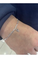 925 STERLING SILVER PLAYS LETTER دستبند Figaro-thumb