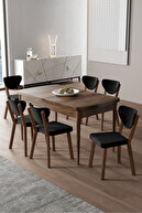 Table Baroque Wooden Pattern Chair Black