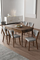Table Baroque Wooden Pattern Chair Grey