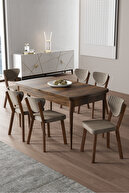 Table Baroque Wooden Pattern Chair Cappuccino