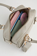 کیف دستی و کیف شانه‌ای زنانه Lale Dark Çağla Charm با زیپ چرم اختراع با جزئیات-thumb