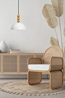 لوستر منجوق چوبی سفید لیپیو چراغ آویز تک اتاق نشیمن آشپزخانه چراغ آرایشگاه نورپردازی تزئینی-thumb