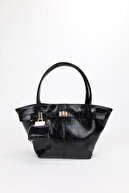 جذابیت زنان و کیف چرمی چرمی با جزئیات سیاه و سفید با بسته بندی مگنت با بسته شدن آهنربا Samira-thumb