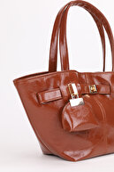 کیف دستی و شانه ای چرم چروک چروک شده برنزه با جزئیات جذاب زنانه با بسته شدن مگنت سمیرا-thumb