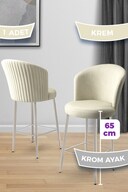 Cream Chair Chrome Plated Leg
