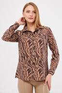 پیراهن آستین بلند زنانه با طرح راسو-بژ ARM-25K001040-thumb