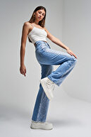 جین زنانه رنگ Doris T6-2S5-3 راسته با طرح 100% پنبه جین جین با سنگ های براق در قسمت جلو-thumb