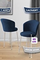 Navy Blue Chair Chrome Plated Leg