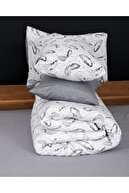 ست روتختی تک نفره رانفورس با ملحفه کش دار و طرح پر-thumb