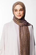 شال دو رو طرح حنا خاکی تیره-رز تیره-thumb