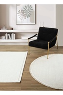 فرش سفید کرم بافت نرم فرش گرد قالیچه آشپزخانه راهرو فرش ماشینی بافت فرش 007 FLAT-thumb