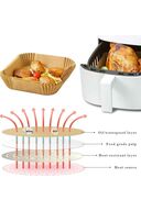 Airfryer XXL کاغذ پخت و پز فرسوده ، 120 قطعه مربع ، با کیفیت بالا ، کلاس غذا ، 20x4.5 سانتی متر-thumb