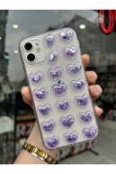 قاب سیلیکونی شفاف با قلب برجسته سه بعدی سازگار با آیفون 11-thumb