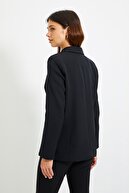 TRENDYOLMİLLA Siyah Düğmeli Blazer Ceket TWOAW22CE0168