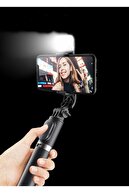 gaman Işıklı Youtuber - Tiktok Selfie Çubuğu - Tripod - Bluetooth Kumandalı
