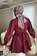 زن بورگوندی تونیک بورگوندی-thumb