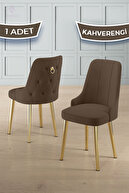 Chair Brown Legs Gold